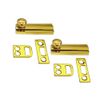 QCAA Solid Brass Surface Bolt, 2", Polished Brass, 2 Pack, Made in Taiwan