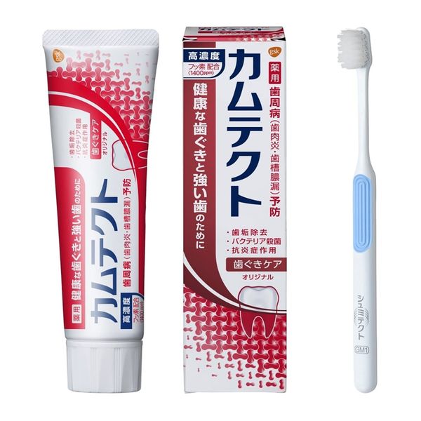 Kamtect Toothpaste, Prevents Periodontal Disease (Gingivitis, Pyorrhea), 4.1 oz (115 g) + Periodontal Care Toothbrush, Value Set, Set of 2, Quasi-Drug