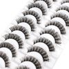 Glowingwin Cat Eyelashes Volume 3D Hybrid Natural Look Fake Russian Strip Lashes 10 Pairs Dramatic Fluffy Handmade Reusable D Curl False Eyelashes