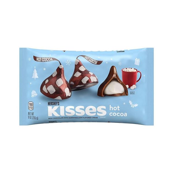 HERSHEY&#39;S KISSES Hot Cocoa Flavored Milk Chocolate Christmas Candy Bag 9 oz (255 g)