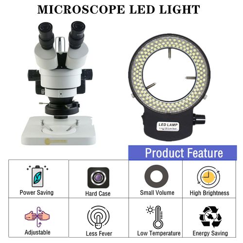MeYouRow.C Microscope LED Ring Light Illuminator for Stereo Microscope/Camera/Industry Machine,Adjustable 144W (Black)