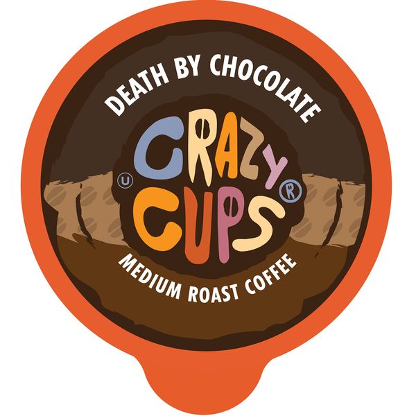 Crazy Cups Flavored Coffee for Keurig K-Cup Machines, Death By Chocolate, Hot or Iced Coffee, 80 Single Serve, Recyclable Pods