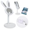 FISH-BOMB Smartphone Stand, Tabletop, Cute, Rabbit, Magnet, Altitude Adjustment (White)
