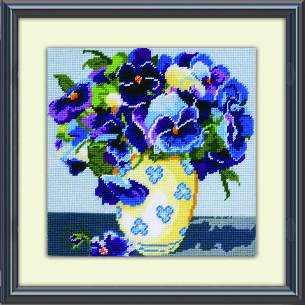 Design Works Crafts, 10" x 10" Needlepoint Kit, Pansies