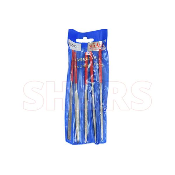 Shars 5PCS 5-1/2" x 2" Diamond Needle File Set Round Square Flat New !\