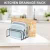 Lunaanda Dish Drainer Rack,Dish Racks for Kitchen Counter, Rustproof Kitchen Dish Drying Rack,Sink Dish Drainer Rack,Space-Saving Dish Rack for Kitchen,Black