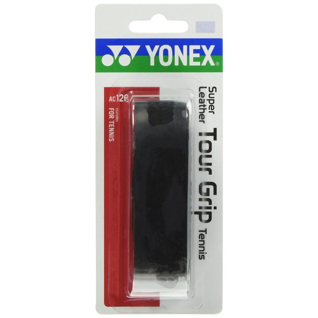 YONEX AC126 Tennis Grip Tape Synthetic Leather Excel Core Grip, Black