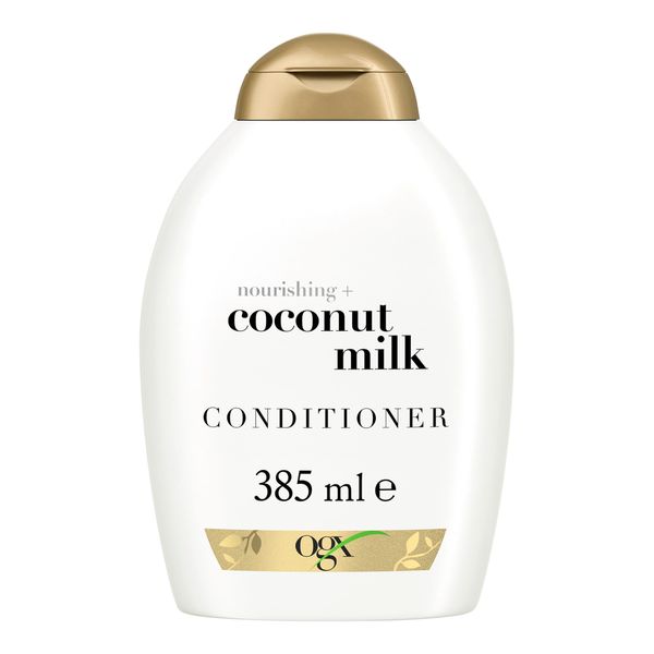 OGX Nourishing Coconut Milk Conditioner (385 ml), feuchtigkeitsspendende Haarspülung mit Kokosmilch, Kokosöl und Protein, intensive Haarpflege Spülung ohne Silikone, Sulfate und Parabene