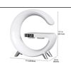White Wireless Phone Charger With Digital Watch, Bluetooth Speaker, Night Lamp