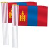 25 Pack Mongolia Handheld Small Flag,Mini Mongolian Hand Held Miniature Stick Decor