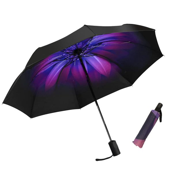 LLanxiry Umbrella Small Compact Travel Umbrellas for Rain Mini Folding Portable Windproof Umbrella for Man/Women