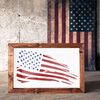 American Flag Rugged Patriotic Stencil - USA Template