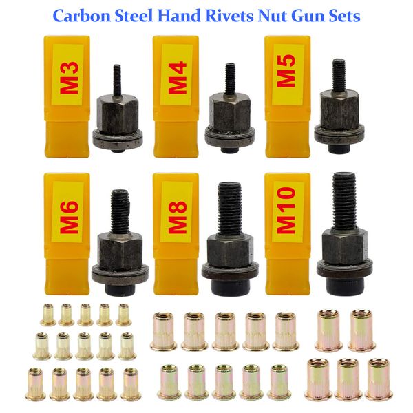 Hand Rivet Nut Gun,Head Nuts Simple Installation Manual Riveter Rivnut Tool Kit