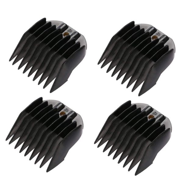 4PCS/Set Professional Guide Comb Set Hair Clipper Black replacement guards Set Clipper Spare Parts Haircut Accessories for Clippers Trimmers Great