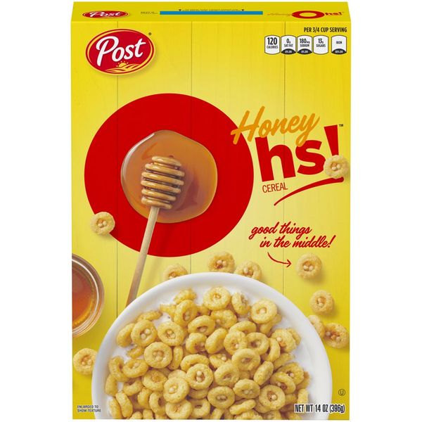 Honey Ohs! Crunchy Breakfast Cereal Os Made with Sweetened Corn, Oats and Rice, 14 OZ Box (Pack of 8)