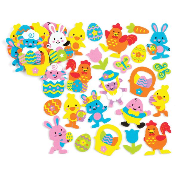 Baker Ross AV987 Easter Foam Stickers (Pack of 120), Assorted
