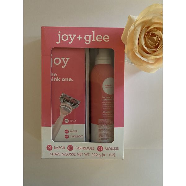 Joy + Glee Gillette Pink Shave Set Includes 1 Razor Handle 2 Cartridges 1 Mousse