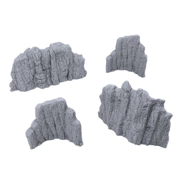 EnderToys Volcanic Rock Wall Set A, 3D Printed Tabletop RPG Scenery and Wargame Terrain for 28mm Miniatures