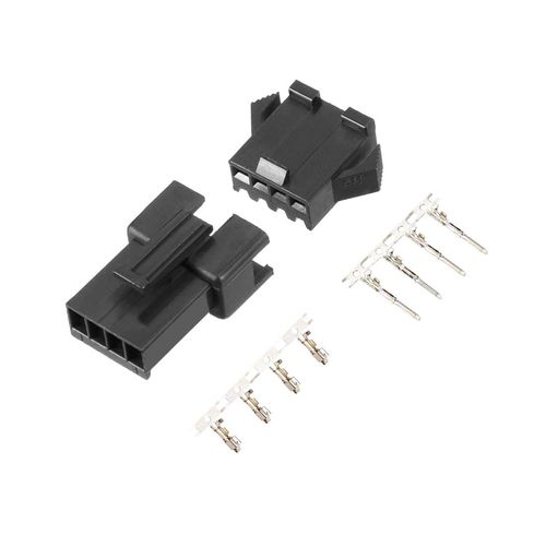 uxcell 20 Pairs 2.54mm 4 Pin Black Plastic Male Female -SM Housing Crimp Terminal Connector
