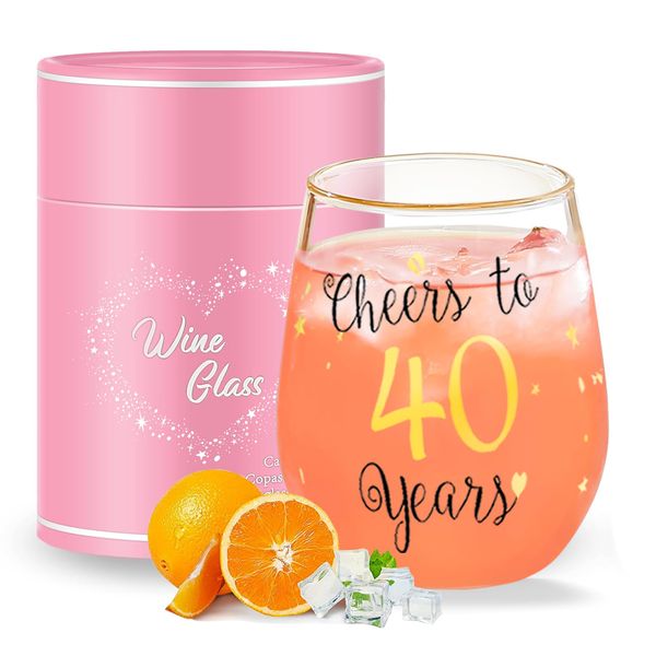 Yalucky Gold stemless Wine Glass Gifts for Women Men Presents for Best Friend Party Wedding Anniversary Party Decorations