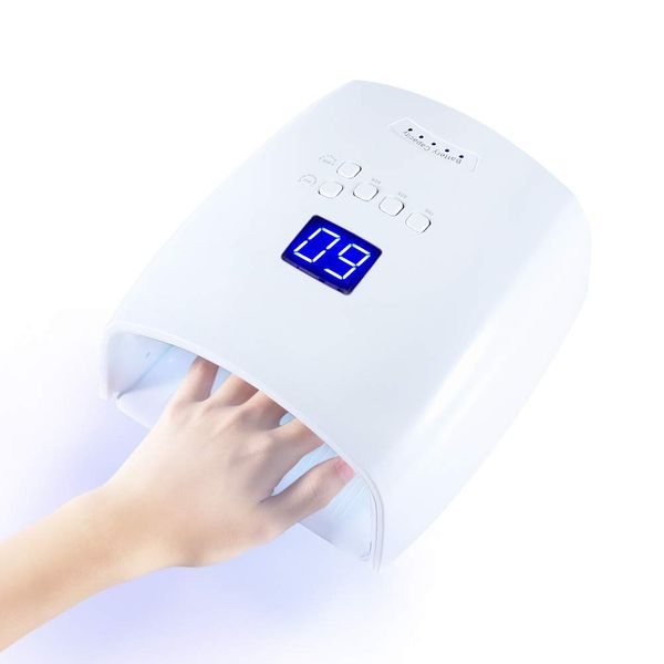 UV LED Nail Lamp, UV Light for Nails, Rechargeable UV Nail Lamp with Automatic Sensor, Cordless Nail Dryer for Gel Polish, Nail Light for Fingernail &Toenail 5 Timer Setting LCD Display, Gel Nail Lamp