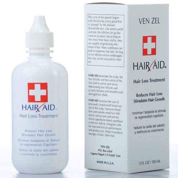 REXSOL Hair Aid Hair Loss Treatment | Stimulates Hair Growth | With pure Vitamin C & E | Yeast Cell Derivatives | Ginseng, Rosemary, Burdock & Ginkgo Biloba Extract. (150 ml / 5 fl oz)