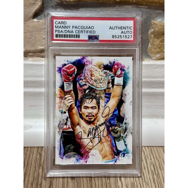 FINE ART PRINT MANNY PACQUIAO SIGNED AUTO CUSTOM CARD 6/10 PSA PROOF Mayweather