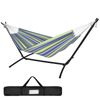 Blue Stripe Hammock with Stand for 2 person with Carrying case Outdoor Patio Use