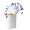 LED Fan "Just Married" with 11 Blue LEDs, Handheld Fan, Light Fan