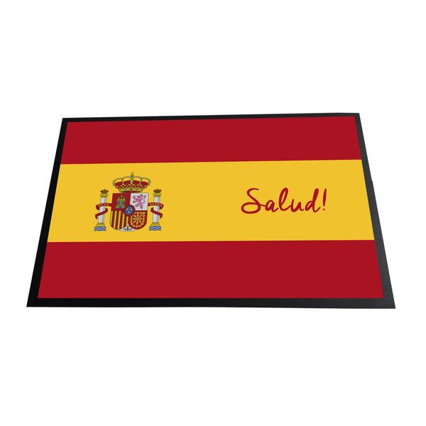 ARTYLICIOUS Salud! Spanish flag printed bar Door mat 60 x 40cm