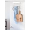 iDesign Door Double Rack with Towel Bar and Accessory Hooks-Satin Organizer
