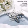 Vakkery Bride Wedding Hair Comb Slide Silver Crystal Bridal Headpieces Rhinestone Hair Accessories for Women and Girls