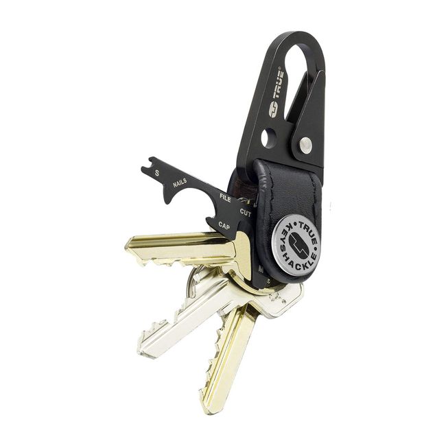 True Utility Keyshackle+, Key Organiser and Multi Tool, Black, One Size