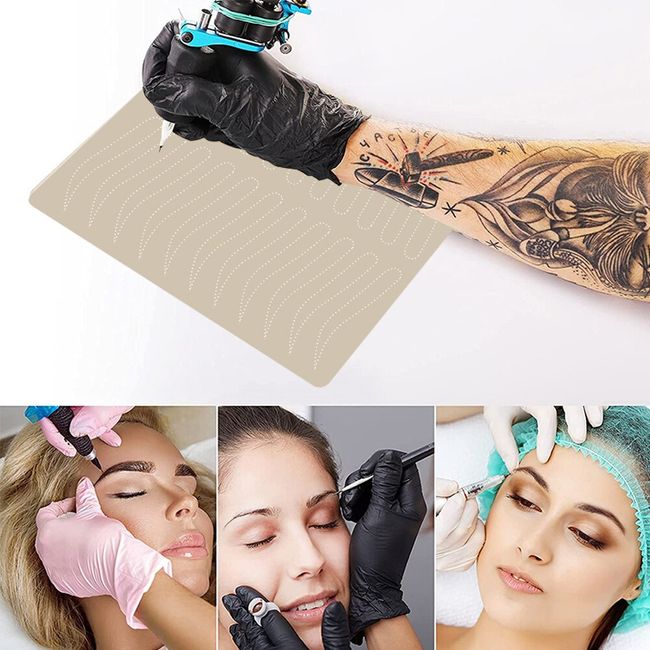 5 Pcs Blank Tattoo Practice Skins Tattoo Skin Practice Double Sides Fake  Skin Tattooing Microblading Eyebrow Lip Practice Skin For Beginners And Expe