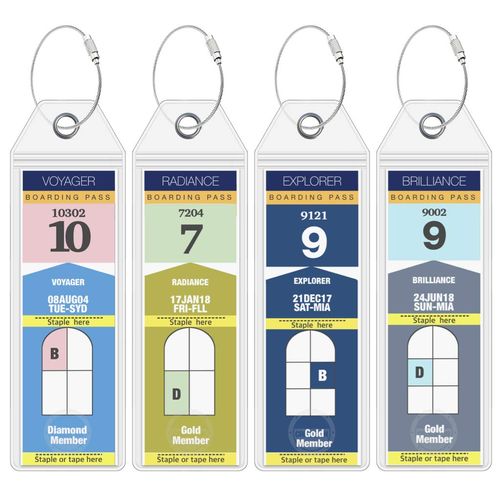 Royal Caribbean Luggage Tag Holders by Cruise On [4 Pack] Fits All Royal Caribbean Ships & Tags for Cruises in 2024 & 2025
