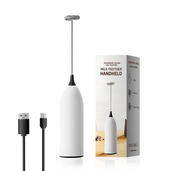 Handheld Coffee Frother, USB Rechargeable Handheld Frother, Adjustable Handheld Milk Frother for Cappuccinos, Hot Chocolate, Smoothies, Egg Mix