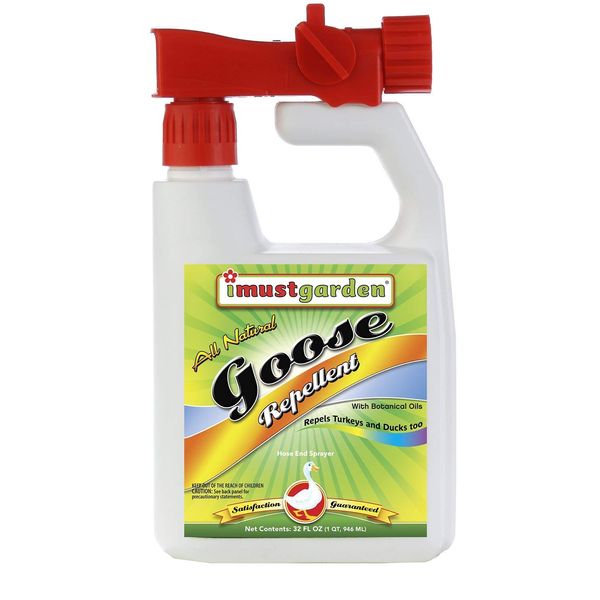 I Must Garden Goose Repellent Concentrate - 32oz Hose End Sprayer (Geese, Turkey, Ducks)