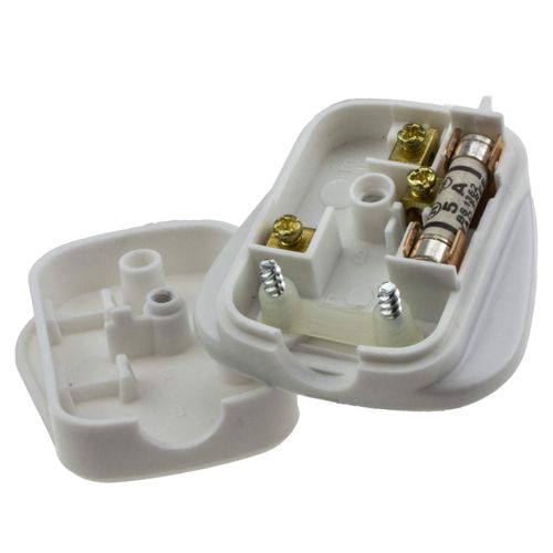 kenable Rewireable 3 Pin UK Mains Plug Fitted with 5A Amp Fuse White