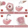 Pink Silicone Dog Bath Brush with Shampoo Dispenser and Massage Function