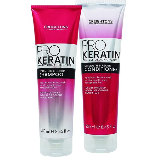 Creightons Keratin Pro Shampoo & Conditioner Set - 2 x 250 ml Bundle for Professional Haircare - Smooth & Strengthen Your Hair - Bundled by Black Nore Gifts