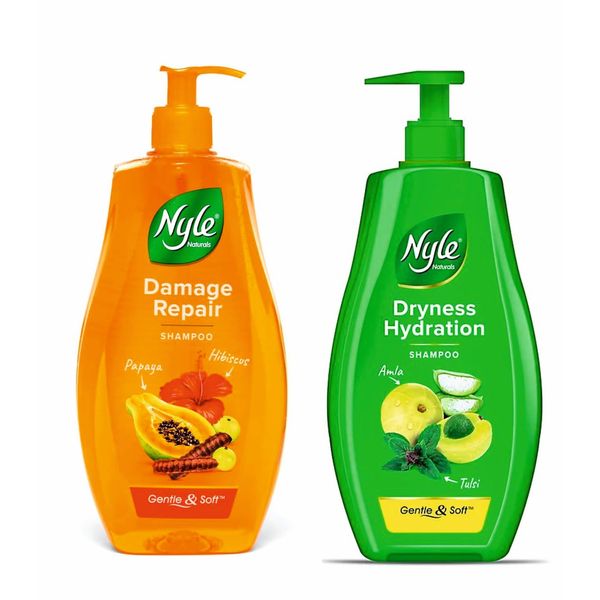 Nylle Shampoo Set, Damage Repair and Dryness Hydration, 13.5 fl oz Each, 2 Pack