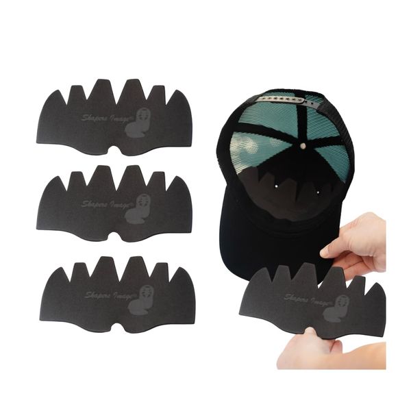 3-pcs Black EVA Foam Mesh Cap Shaper Inserts for Trucker Mesh Caps, Washable Reusable Netback Liner Support