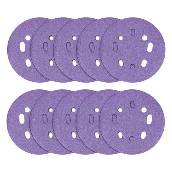 Trend Aluminium Oxide 125mm Random Orbit 180 Grit Abrasive Sanding Discs, AB/125/180A, Pack of 10