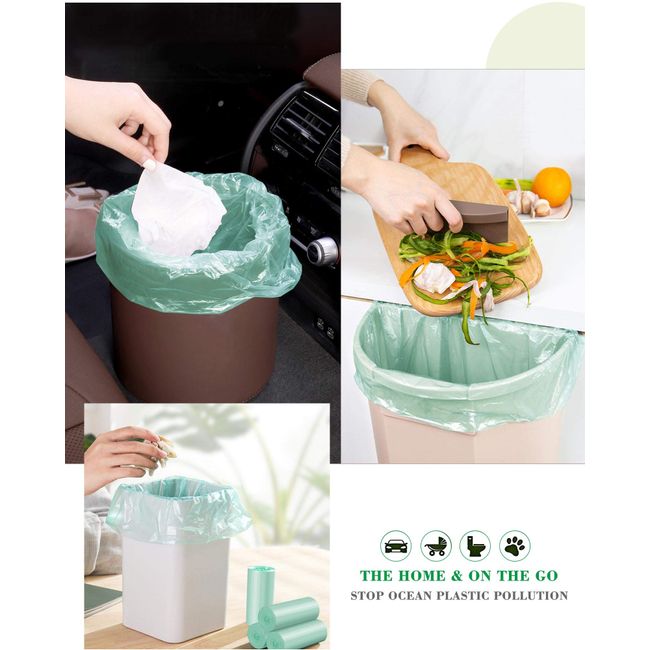Small Compostable Trash Bags,1.2 Gallon Trash Can Liners,Strong Unscented  Compost Bags Small,Small Bathroom Trash Bags for Home Office Car Pet Fit