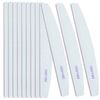 12 PCS Professional Nail Files 100/180 Grit, Four of Each, Nail Buffer Files Double Sided Emery Board Manicure Tools for Home and Salon (White)