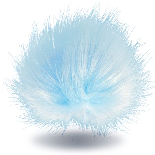 Wohnkult 10-12cm Kunstfell Bommel Pelzbommel Fellbommel Pompon mit Faden für Mützen Anhänger | 16 Farben (Hellblau)