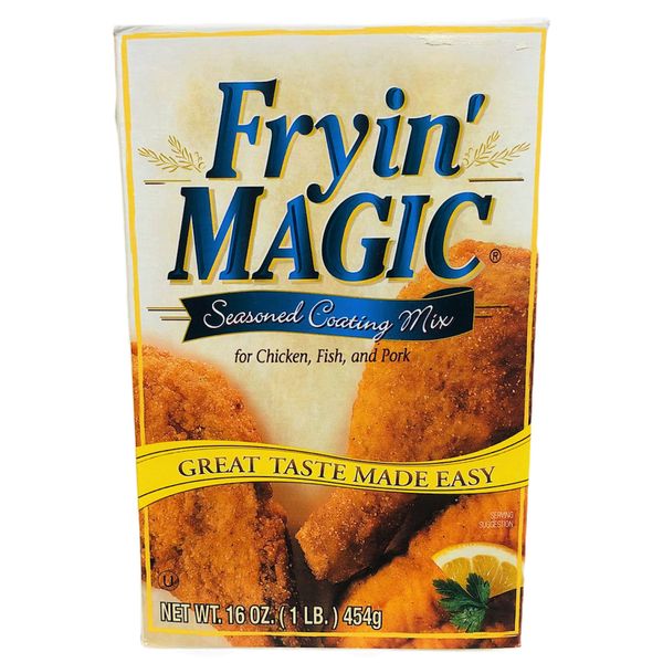 Fryin Magic Seasoned Coating Mix for Chicken Fish or Pork 16 oz Frying