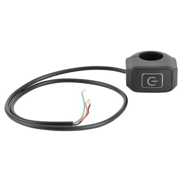 Motorcycle Handlebar Switch, Waterproof 22mm 7/8in Handlebar Switch Control Motorcycle Handlebar Light Switch Push Button on off Switch with White LED Indicator