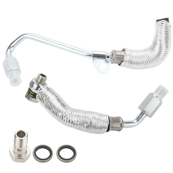 ZONFANT Turbocharger Cooling Feed Line Pipe And Coolant Return Hose Line Compatible With 2012-2019 Chevy Cruze Limited Sonic Trax, Buick Encore, Replace#55567067 55568031