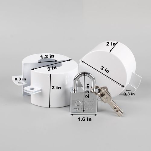 Door Knob Lockout Device with Padlock,Door Knob Cover Lock,Prevents Turning of Door Knob and Access to Keyhole,White